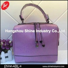 New style lavender genuine leather handbag