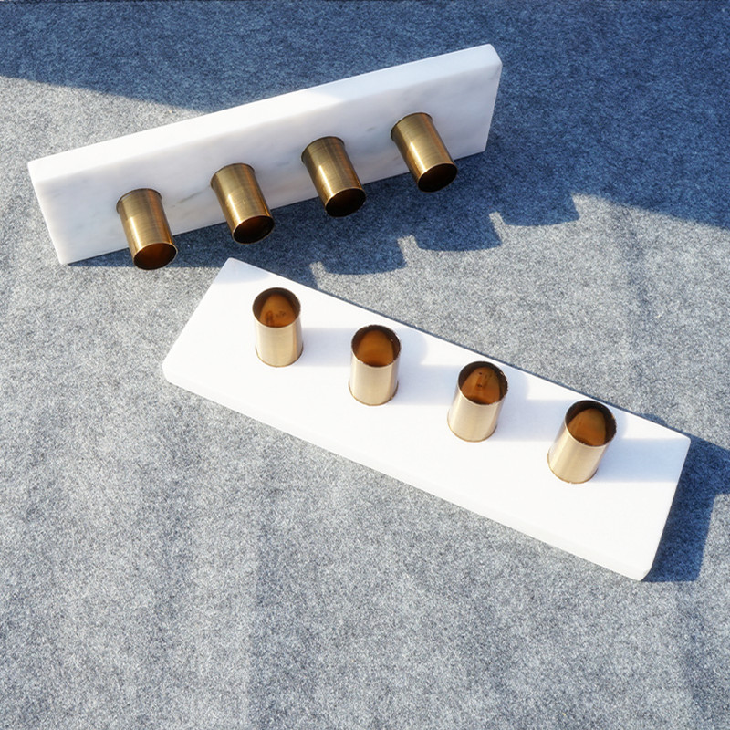 Белыя падсвечнікі Мармуровыя ўладальнікі свечак для абедзеннага стала