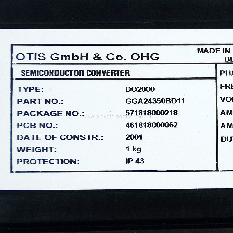 Otis Elevator DO2000 Door Controller GGA24350BD11