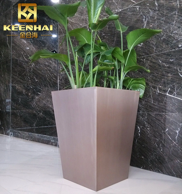 Square Planter Pot Stainless Steel Garden Flower Pot