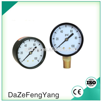 Black steel case water pressure gauge cheap manometer