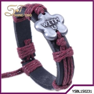 Latest design the English alphabet bracelet faux leather bracelet