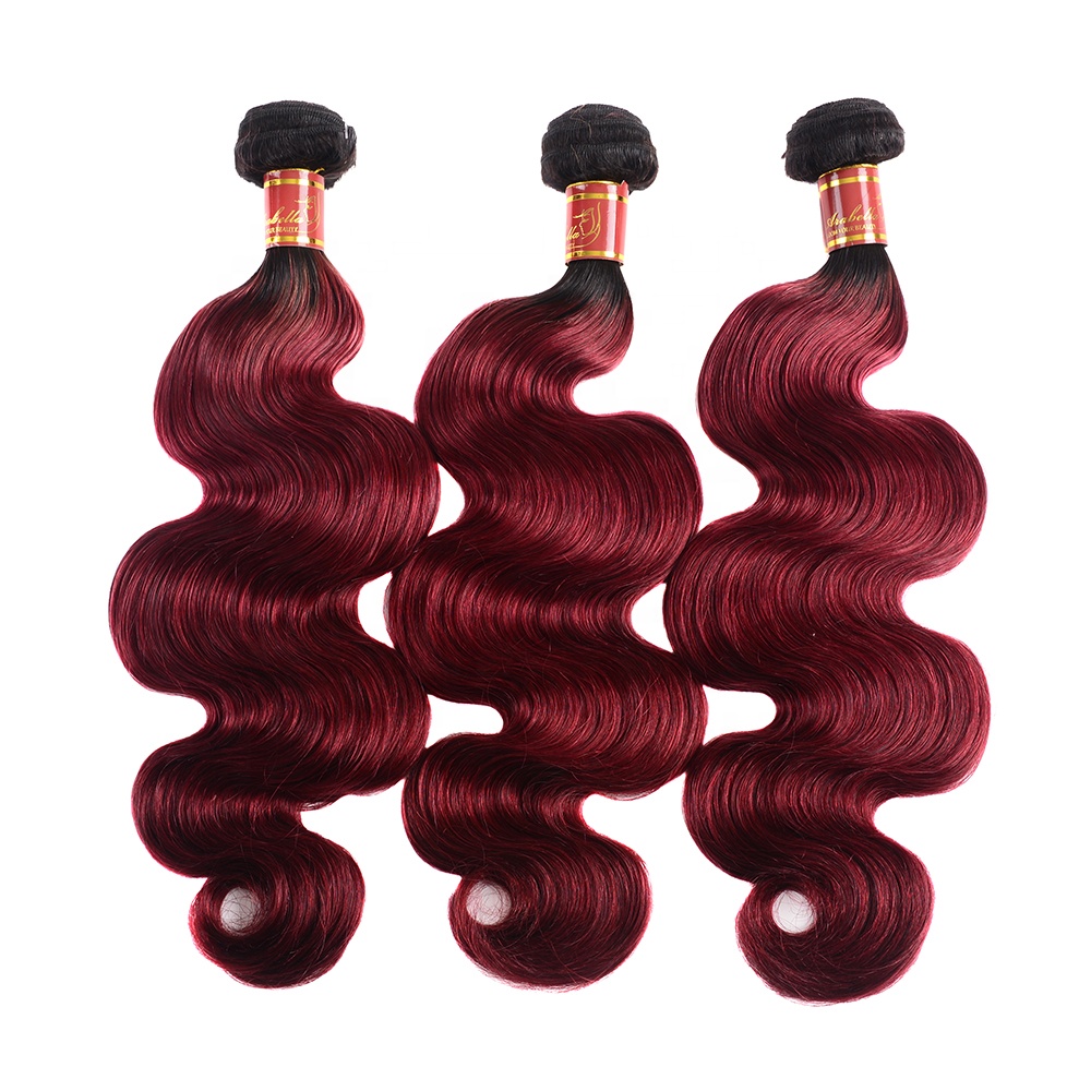 Cheapest #1B/99J Unprocessed Pure Virgin Remy Latest Burgundy Brazilian Human Hair Weave Bundles