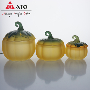Customized Pumpkin Shaped Glass Storage Jar Glass