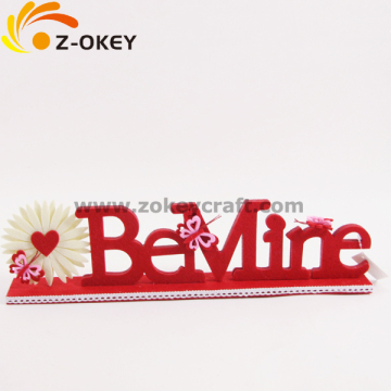 Words "Be Mine" felt Valentine's day decorations