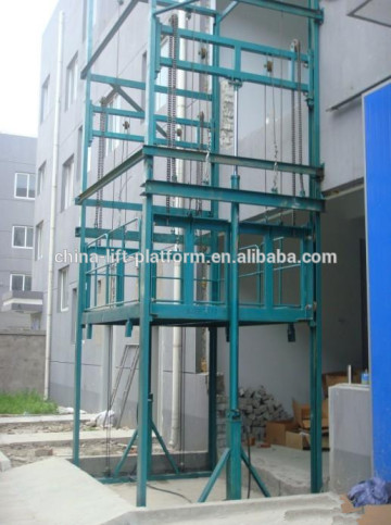 CE certification 10m Rail guide freight warehouse cargo lift