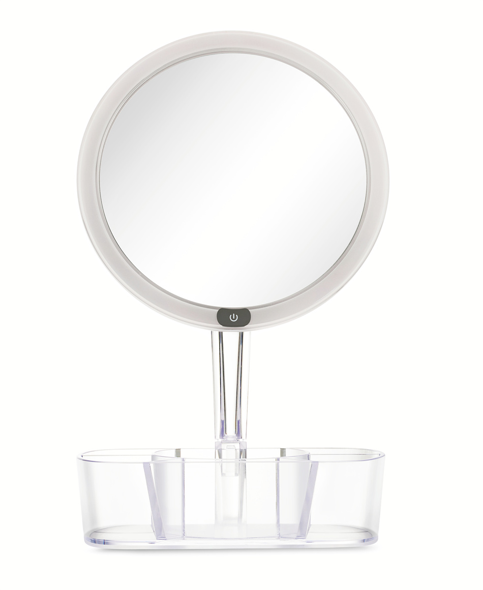 Large Cosmetic Mirror with Clear Cosmetic Organizer Tray Large Cosmetic Mirror with Clear Cosmetic Organizer Tray
