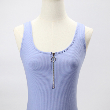 Blue zipper vest dress