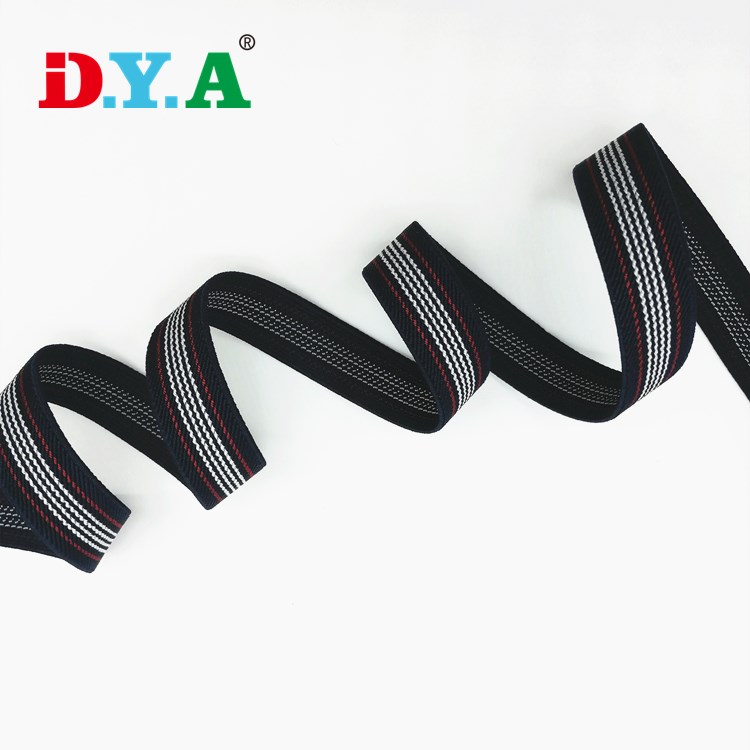 Durable High Density Stripe Jacquard Woven Twill Elastic Band