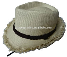 Natural color cut & sewn fabric hats, fedora hats, cheap fashion hats for men