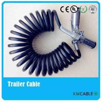 7pin metal trailer plug and coiled cable