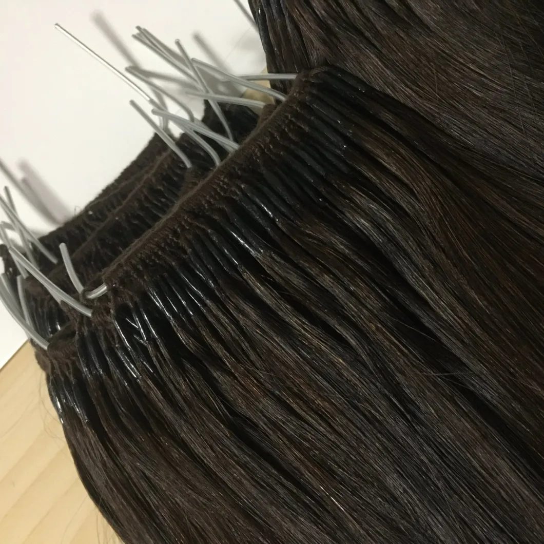 Human Virgin Hair 1A# 18 Inch Straight Style Top Quality Grade Knot Thread Hair Extension Remy Hair