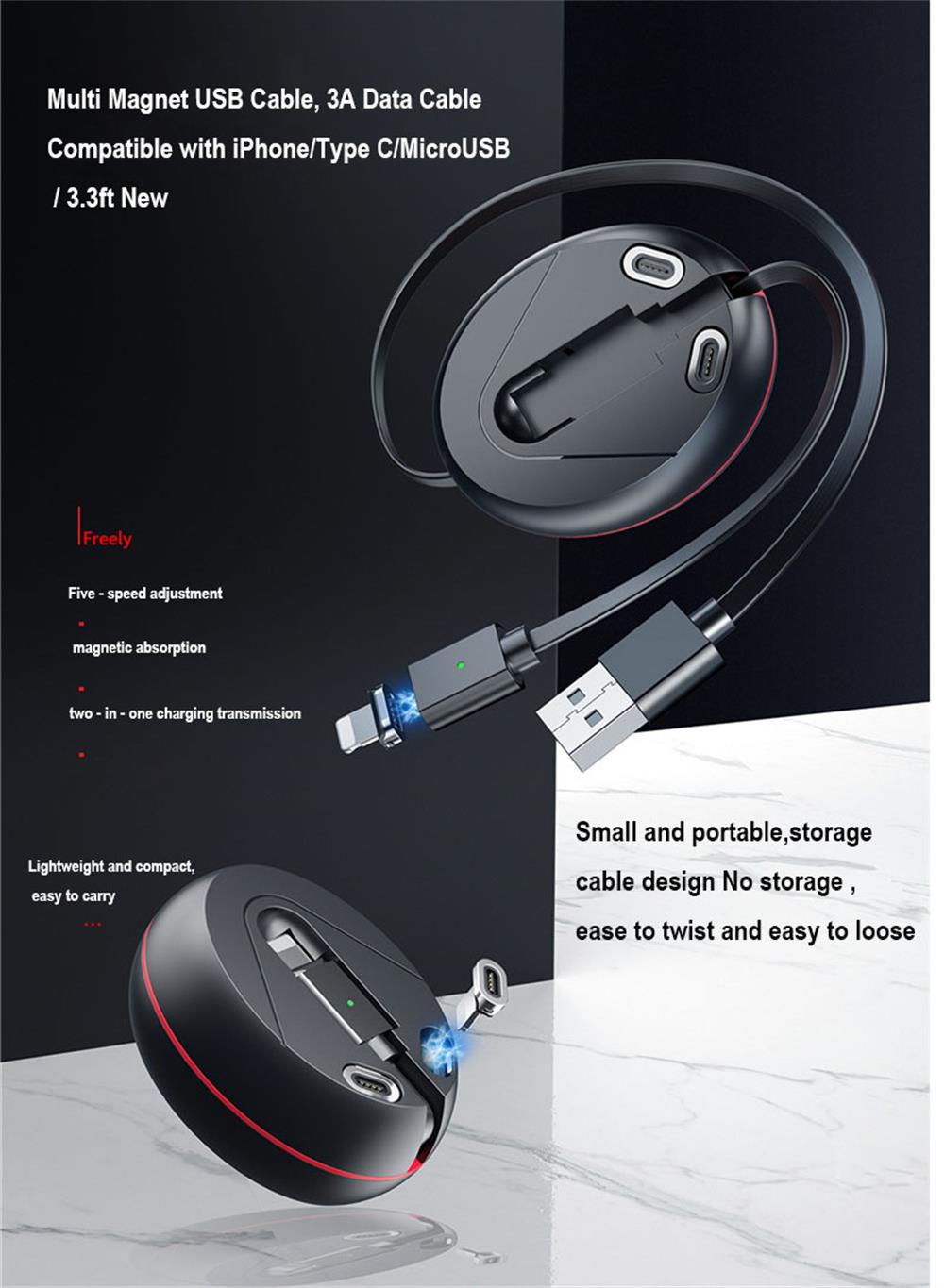magnetic charging cable 3 in 1 