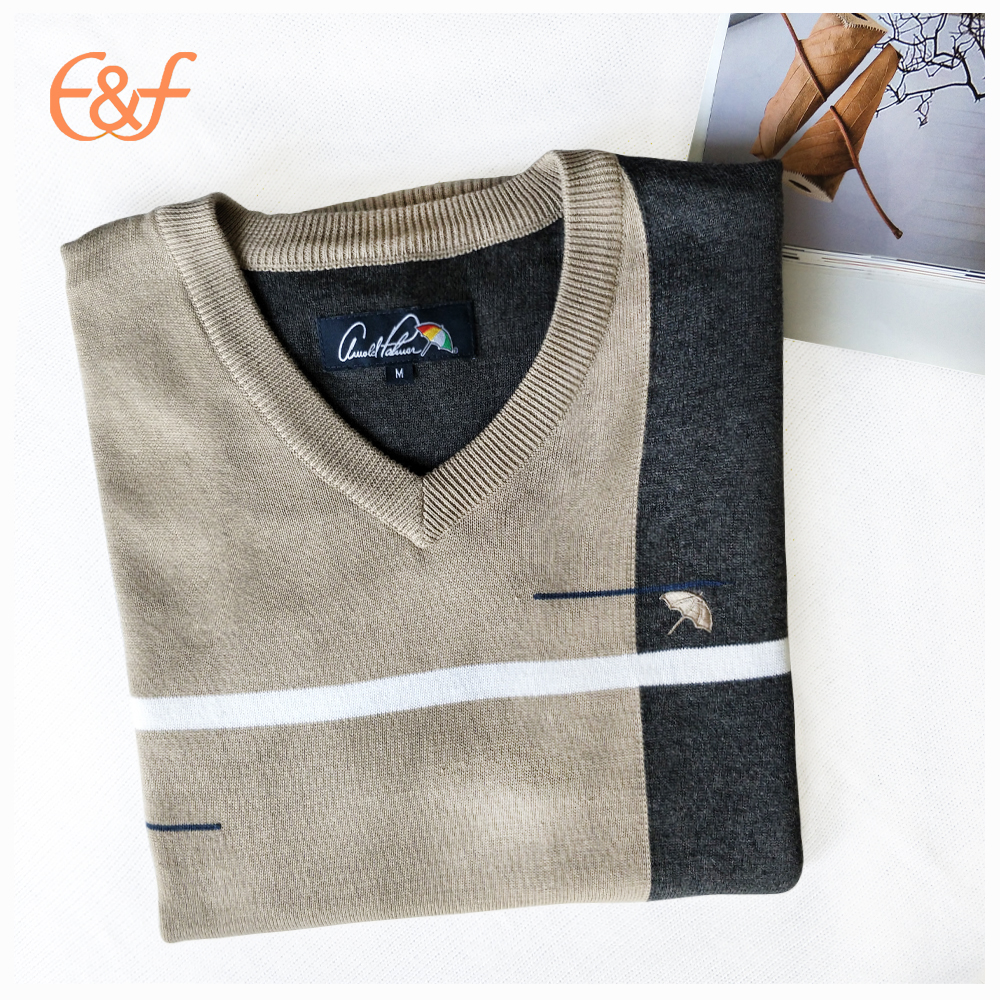 Fashion v neck cotton sweater