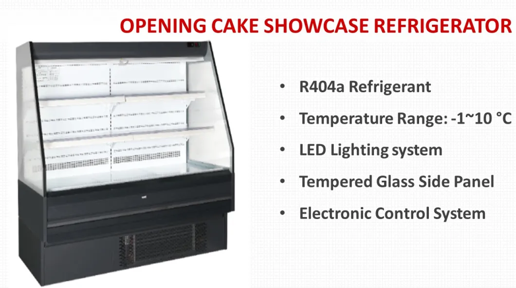 Open Bakery Cake Display Chiller Showcase Refrigerator