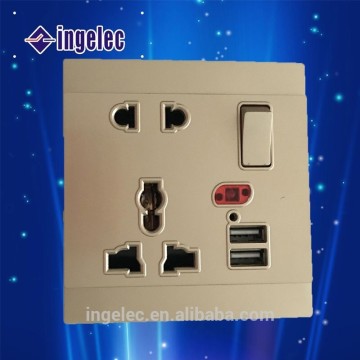 YiWu 3 pin wall socket with usb 3 pin economic price wall electrical socket