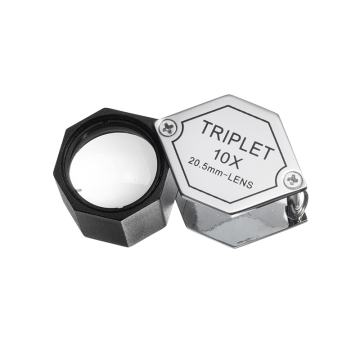 Professional 20.5mm Jewelers Loupe - 10x, 15x, 20x Triplet Diamond Magnifying Lens