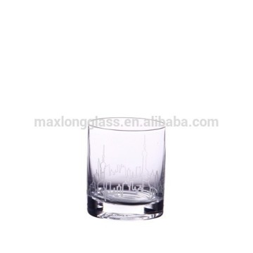 Whiskey Glass with cityscape Cutting Pattern