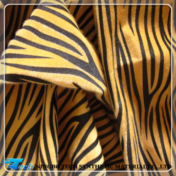 Leopard print fabric to make shoes,surface flocked pu leather