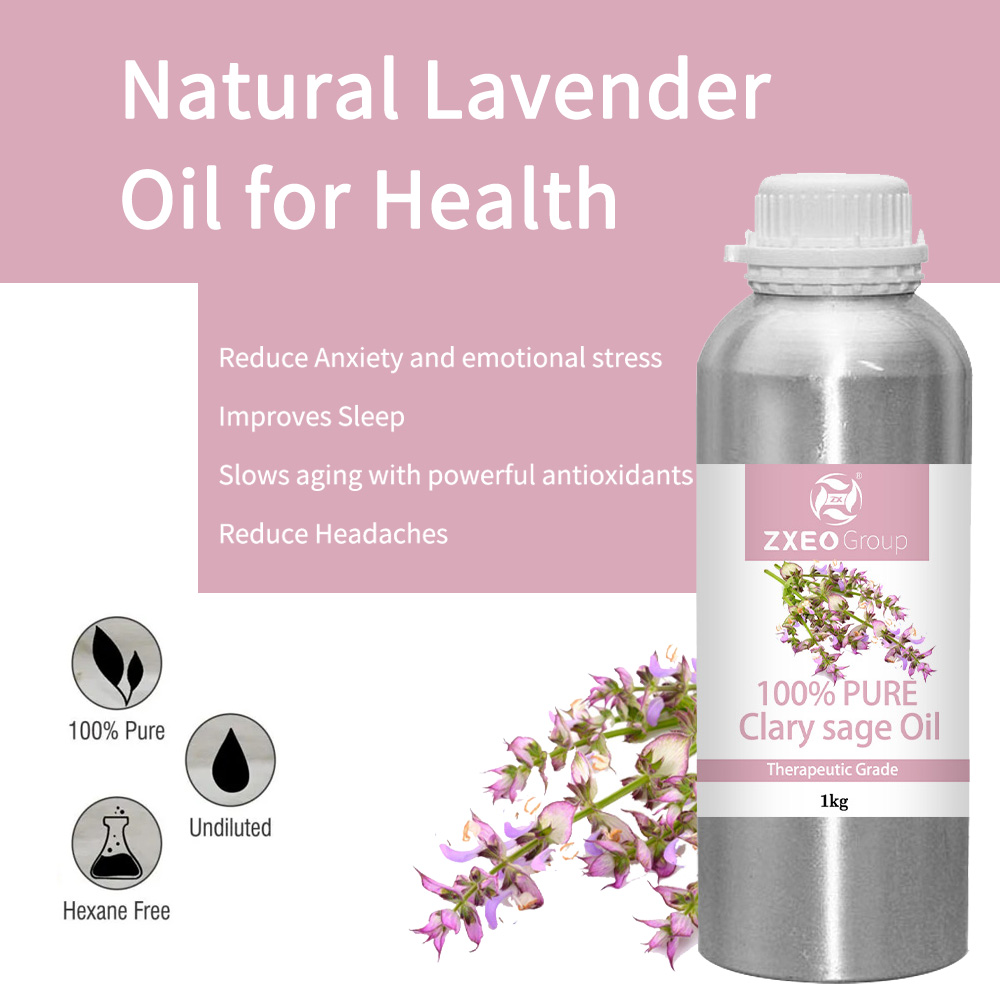 Factory en gros de marque privée aromathérapie en vrac pur organique Clary Sage Essential Huile Nouveau pour le cosmétique