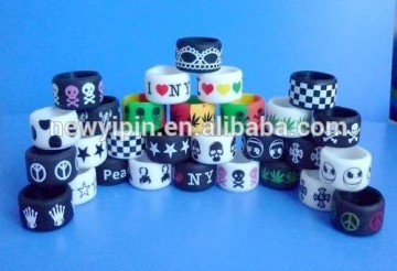 NEWEST!!! Colorful Design priting color silicone finger ring bands