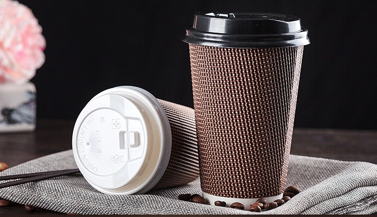 Disposable Coffee Cup with Lid Thick Corrugated Cup with Hot Drink Cup, Can Be Customized