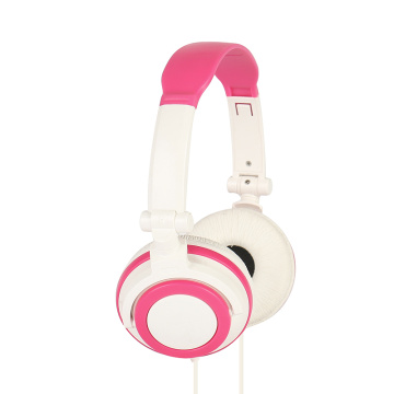 Foldable Pink Wired Headphones Headset Beautiful Earphone