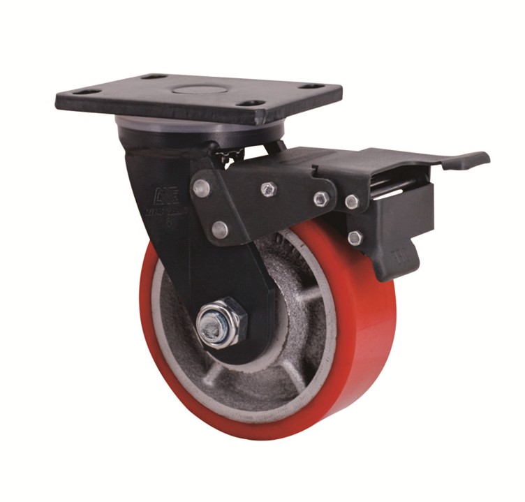 Extra Heavy Iron Core Pu Caster Wheel 4inch 1100kg