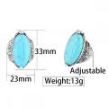 Women's Fashion Oval Zircon Synthetic-Turquoise Ring