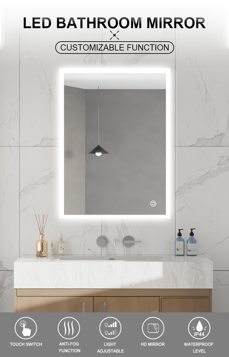 Intelligent Anti-Fog Bathroom Mirror with Lights