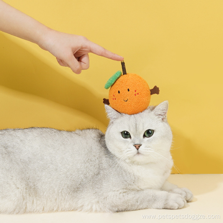 New design plush orange interactive silvervine cat toy
