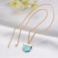 Pendentif en pierre turquoise Collier long en or