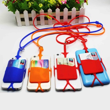 Multi-function silicone universal phone case with pocket/lanyard