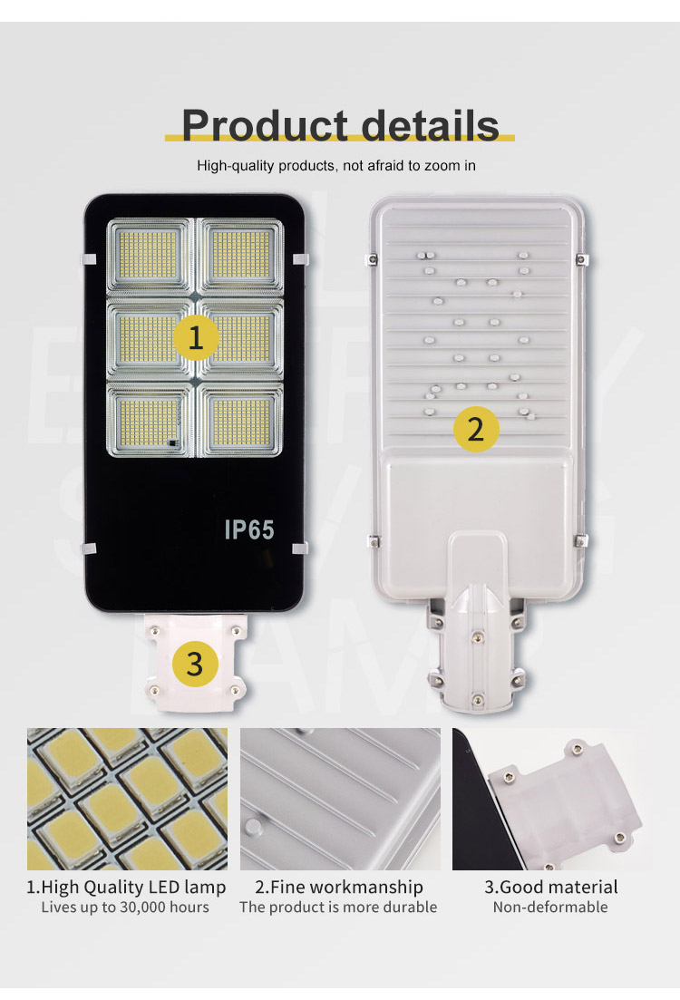 IP65 Split Solar Street LED Light Price 50W 500W 300W Aluminum Solar LED Street Light