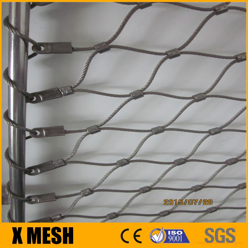 contemporary wire mesh stair railings