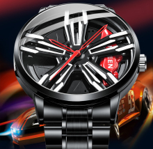 Hot Sales Men Sports Car Men Quartz Watche Waterproof Sports Rim Hub Wheel Wristwatch Top Brand Luxury Car Men's Watches Stain