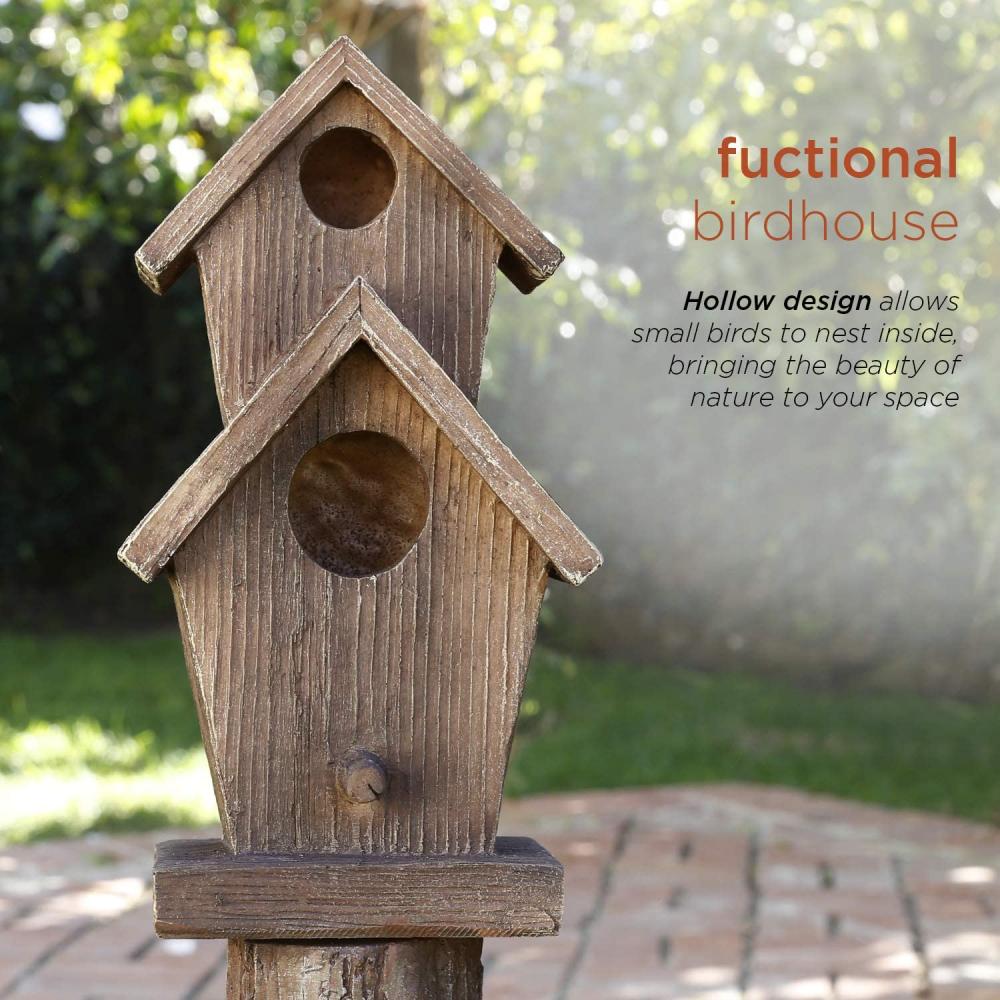 35 &quot;Tall Outdoor 3 Tier Birdhouse Water Fountain