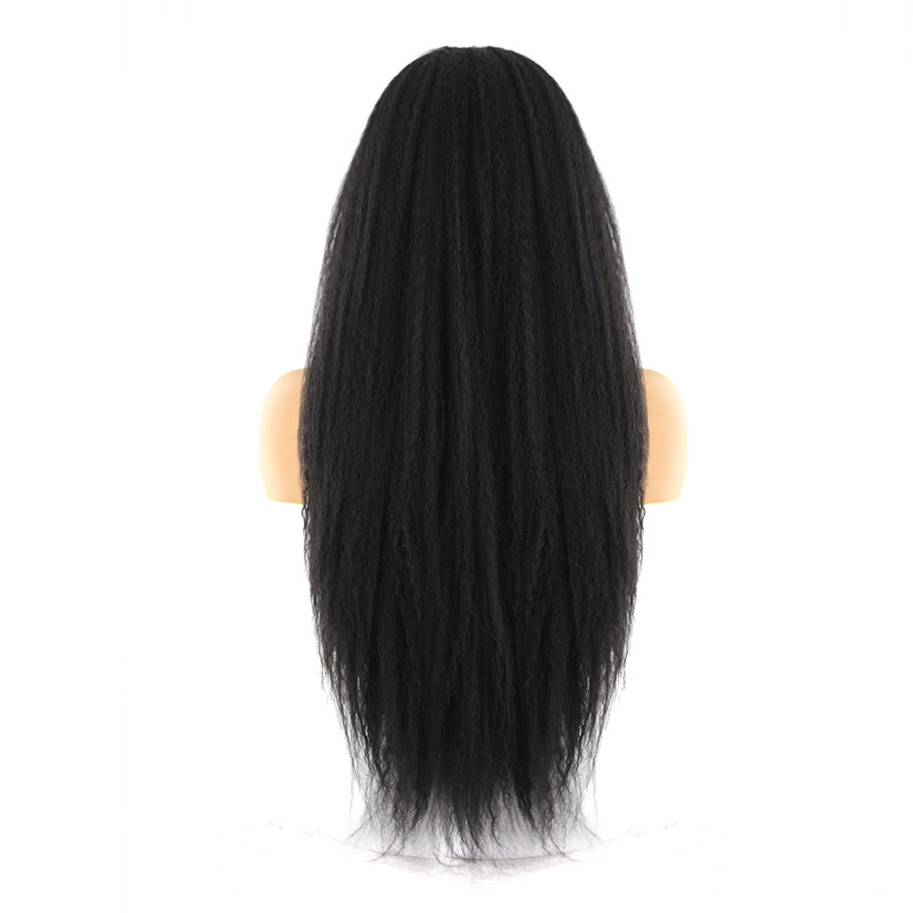 X-TRESS natural color long  overnight delivery lace wigs onstock afro kinky curly wigs synthetic hair wigs lace front for women