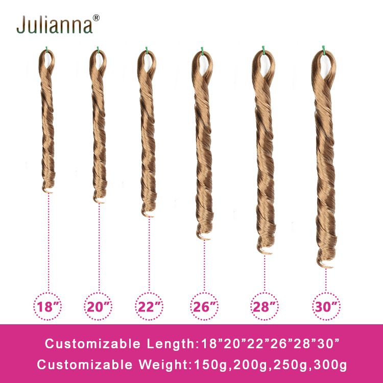 Julianna 150G 75G French Curl Silky Extensions Bundles Loose Wavy Curls Ombre Synthetic Hair Loose Wave Curly Braiding Hair