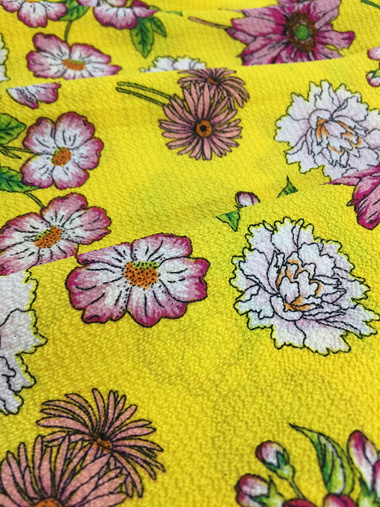 Polyester Bubble Chiffon Printing Woven Fabric