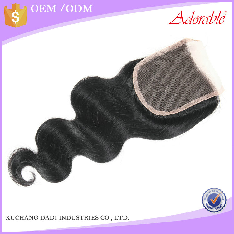 Factory Price Hot Sale peruvian body wave human hair weaving with 4*4 lace closure