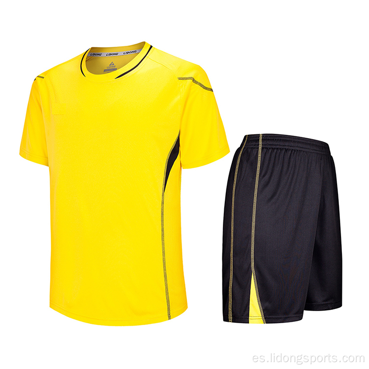 Logotipo personalizado Jersey de fútbol negro amarillo