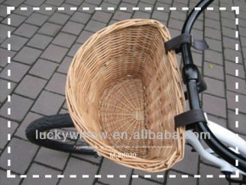 Semicircle wicker bicycle basket