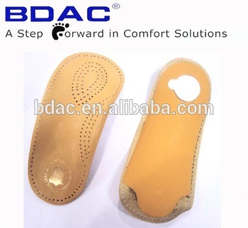 3/4 latex genuine leather half insole as orthopedic insole