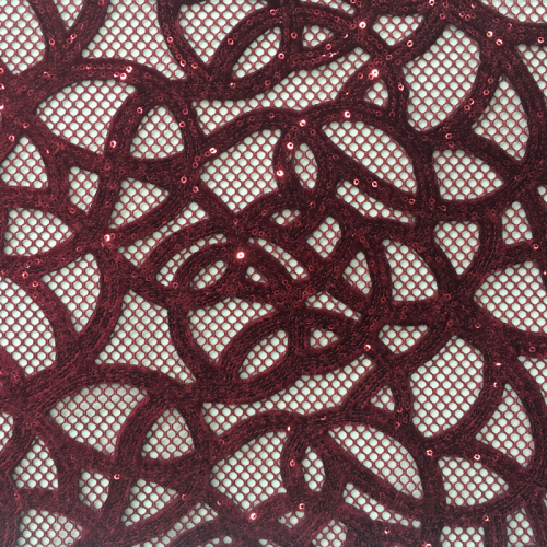 Elegant Velvet Laser Cut Sequin Embroidery Fabric