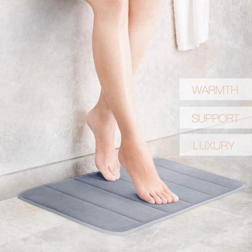 Comfity Grey Memory Foam Bath Mat Set