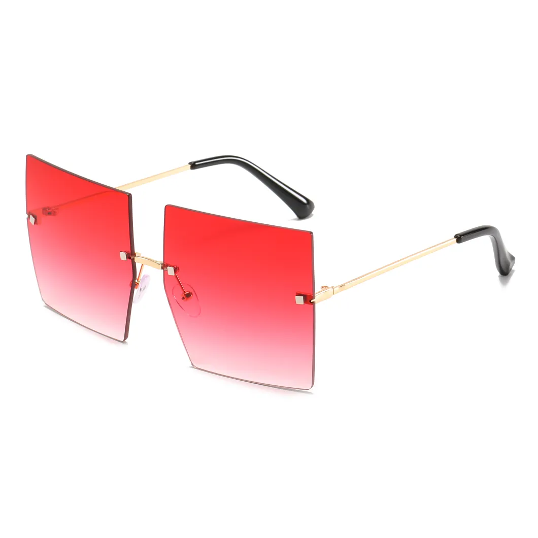 2020 No MOQ Square Metal Big Lens Fashion Sunglasses