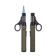 Custom Logo Windproof Metal Butane Jet Lighter for BBQ, Candle, and Camping