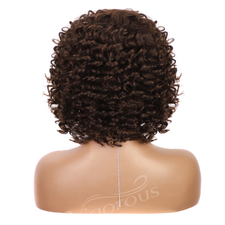 Vigorous ready to ship peruvian 150% density wholesale short brown 100% brazilian protein human hair weave wig for african women