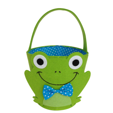 Green colour frog Easter candy gift basket